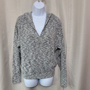 Prana Frieda Hooded Pullover Top Women's Size Small Gray Cuffed Hem